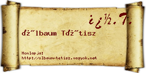 Ölbaum Tétisz névjegykártya